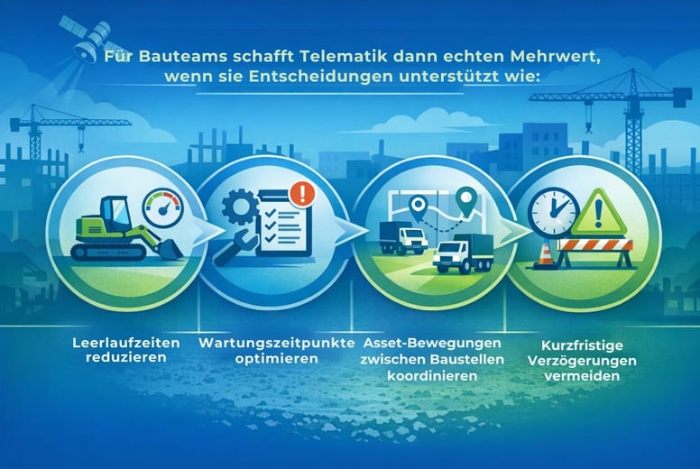 Wie Telematik Mehrwert für Bauteams schafft